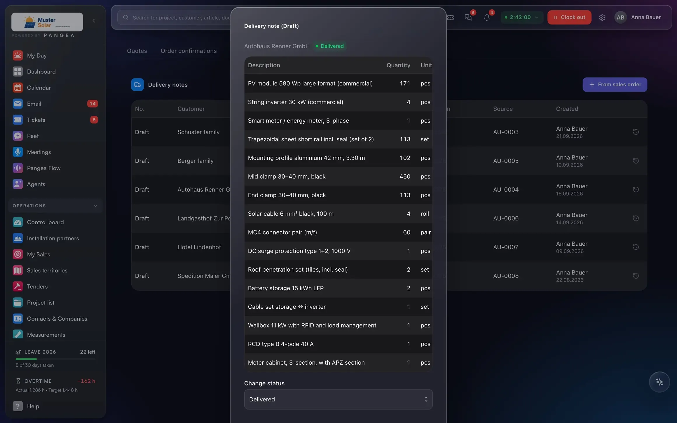 Follow-on document in one click in Pangea